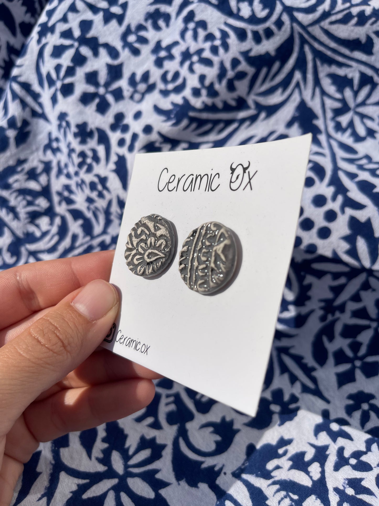 Block print studs