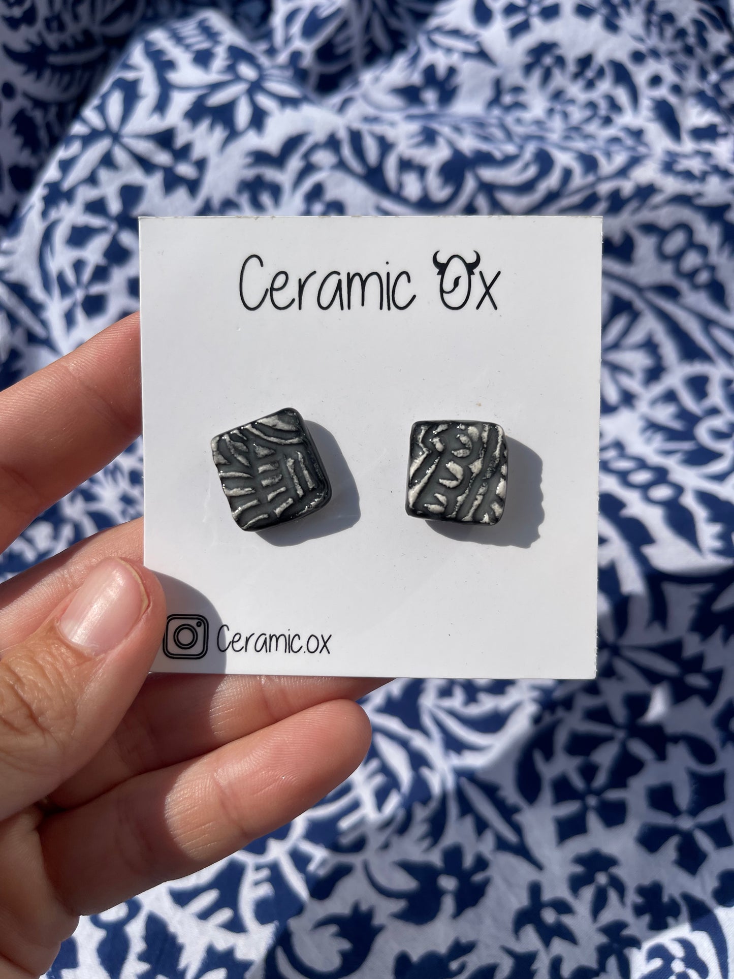 Block print studs