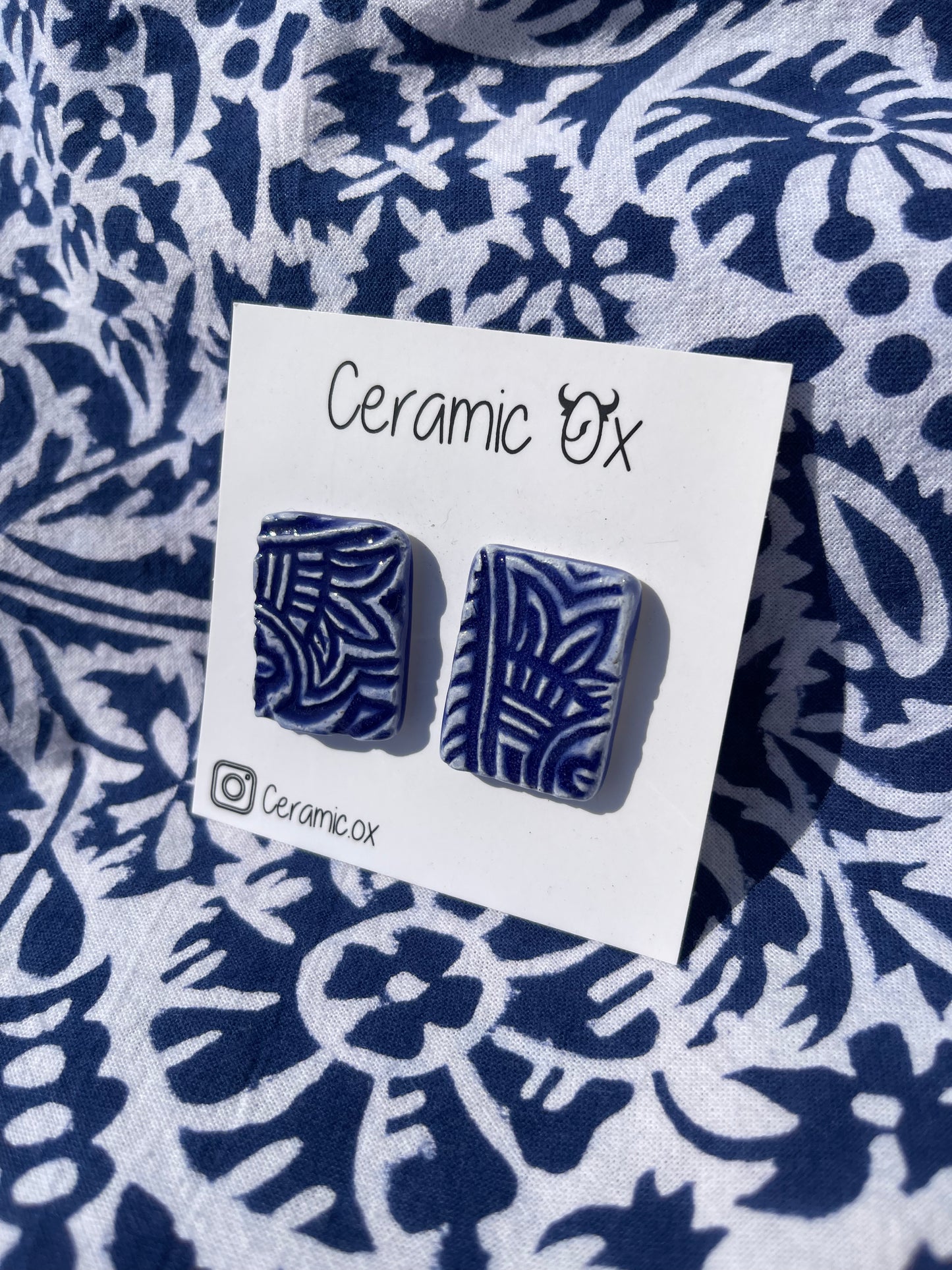 Block print studs