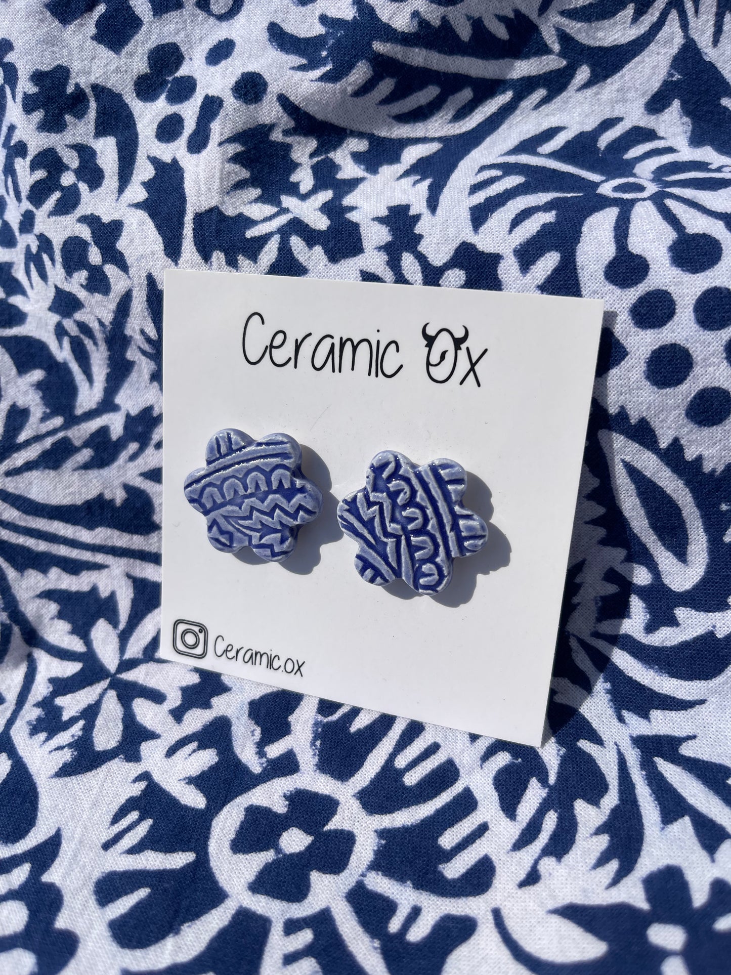 Block print studs