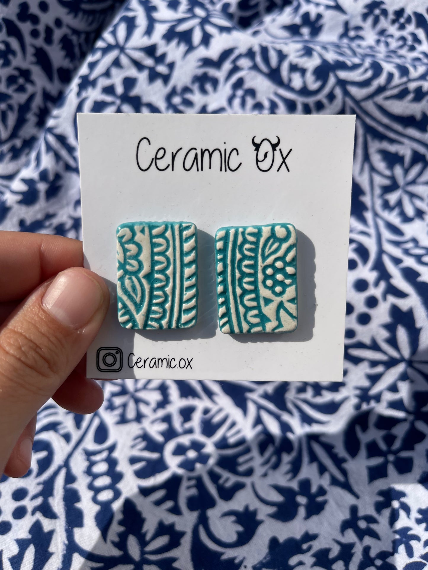 Block print studs